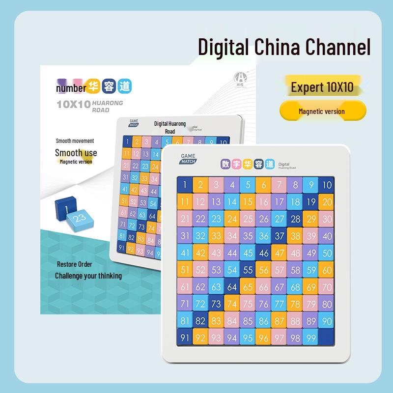 Magnetic Digital Huarong Road Color Puzzle: Educational Thinking Development Game for 3x4x5x6 Grids