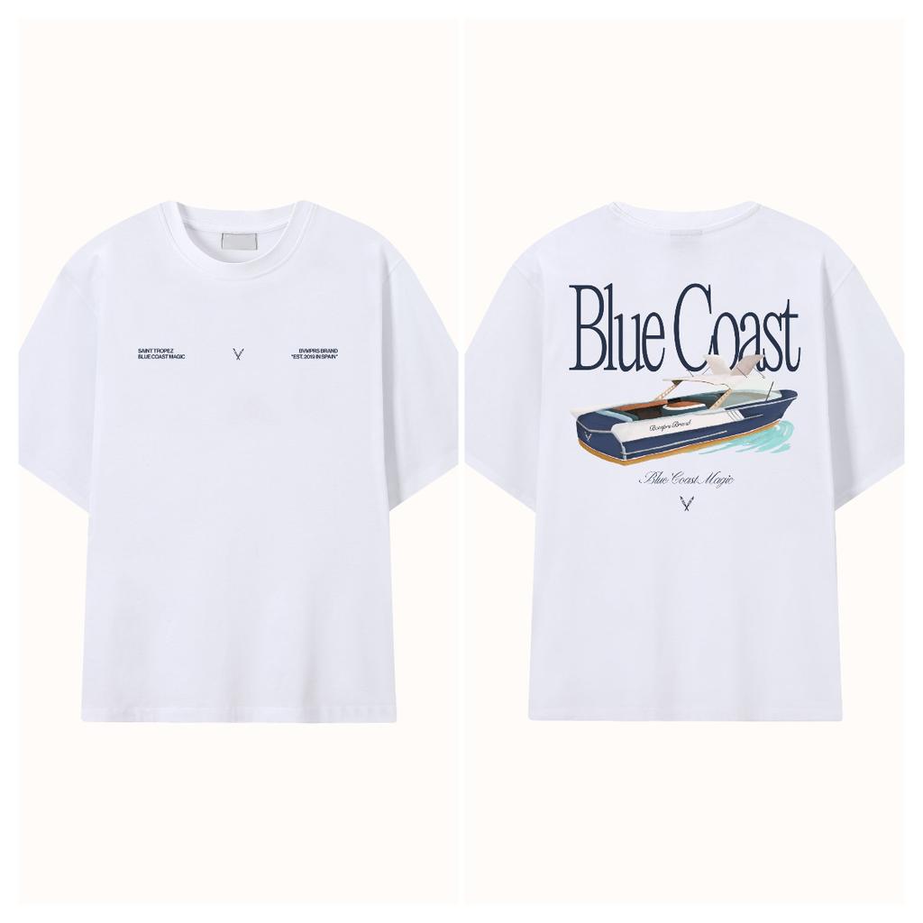 Fashion Trend Brand Marbella's Pattern Printing Cotton Short-sleeved Sports Popular T-shirt Casual Loose Streetwear Top Unisex