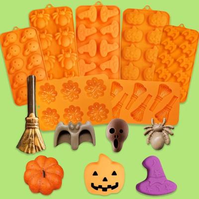 Halloween Kürbis Schokolade Silikonform DIY Mini Geist Keks Süßigkeiten Backzubehör Kerzenform Kuchendekorationswerkzeuge