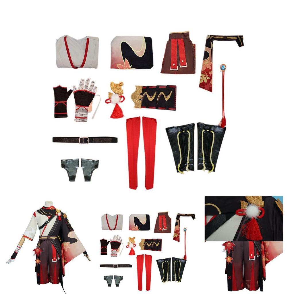 Kazuha Kaedehara Cosplay Costume Suit Set Genshin Impact Game Party Halloween