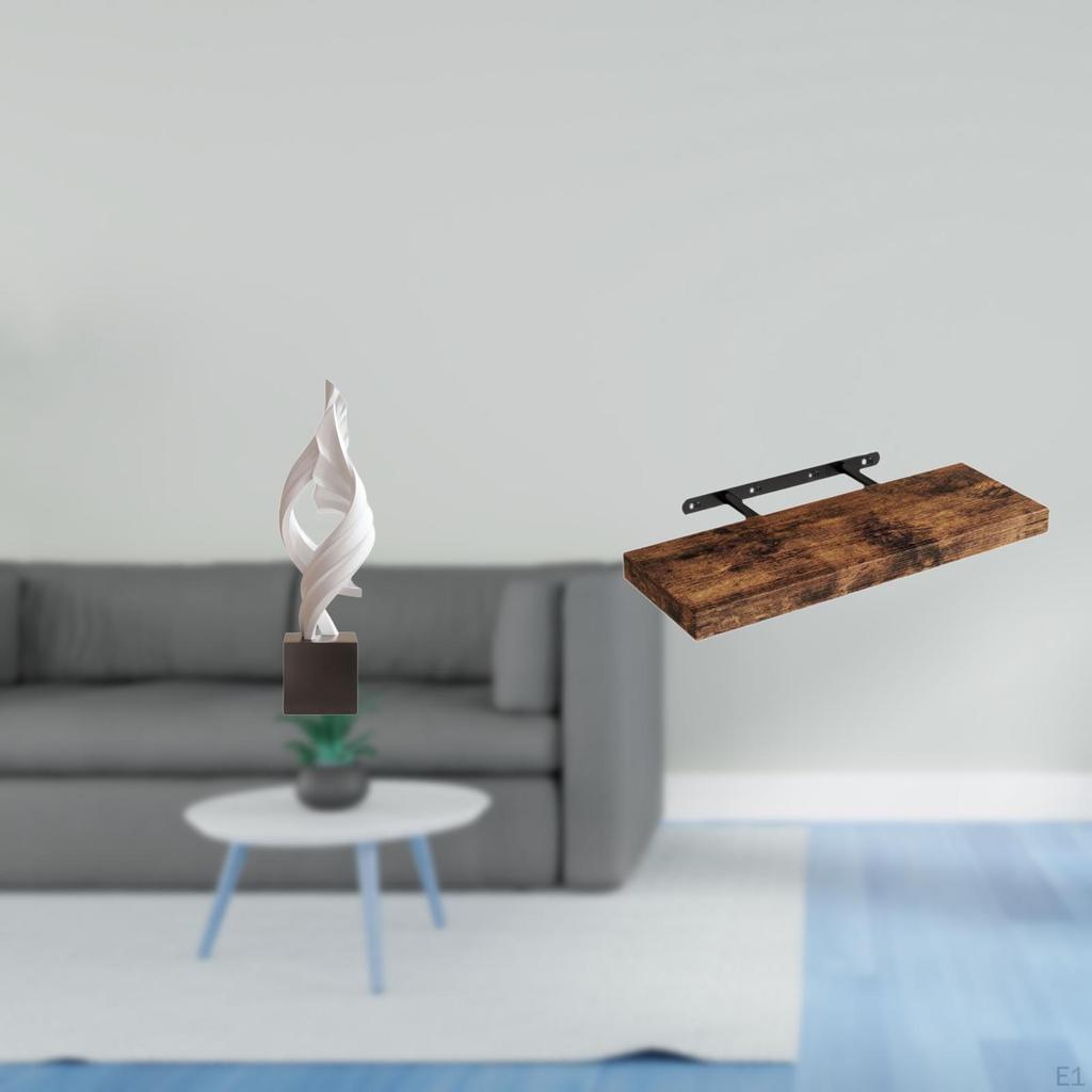 Abstract Figurine Sculpture for House Office Coffee Table Decor with Wood Wall Shelf Multipurpose