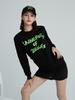 Yutinggolpeu Neon Graphic Sweatshirt Black