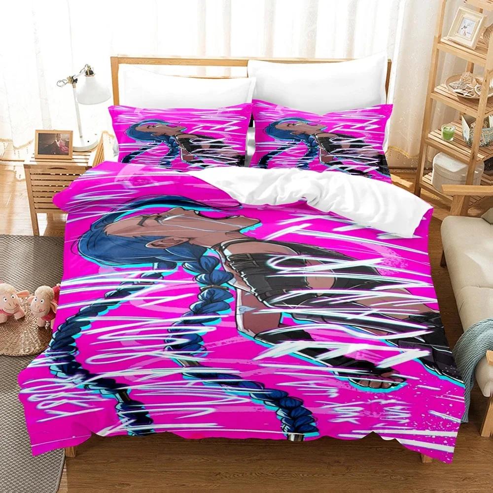 Arcane J-Jinx 3D Printed Bedding Set Pillowcase Duvet Cover Double Twin Full Queen King Adult Kids Bedroom Decoration Gift