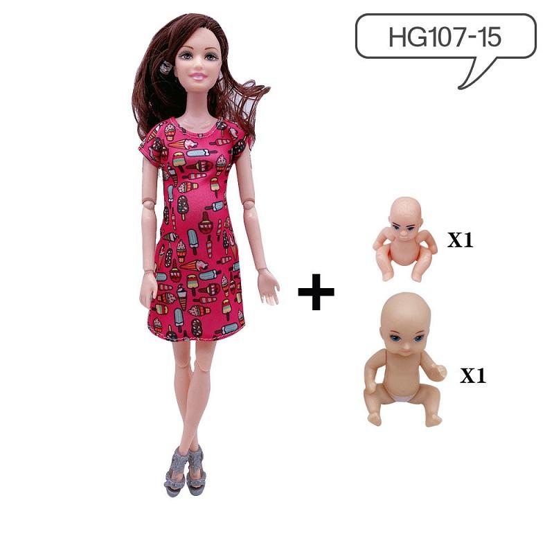 11.5 Inches Pregnant Doll Mom Have 2Pcs Baby In Her Tummy with 1Pc Clothes Educational Dolls Girl Toy for Girl Gift