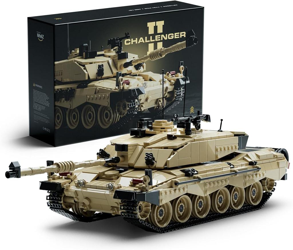 Nifeliz Challenger 2 Tank Building Adult Assembly Military Military Birthday Gift Blocks, Blocks, Model, Toy, Office/Home Decor, (1,761 Pieces,
