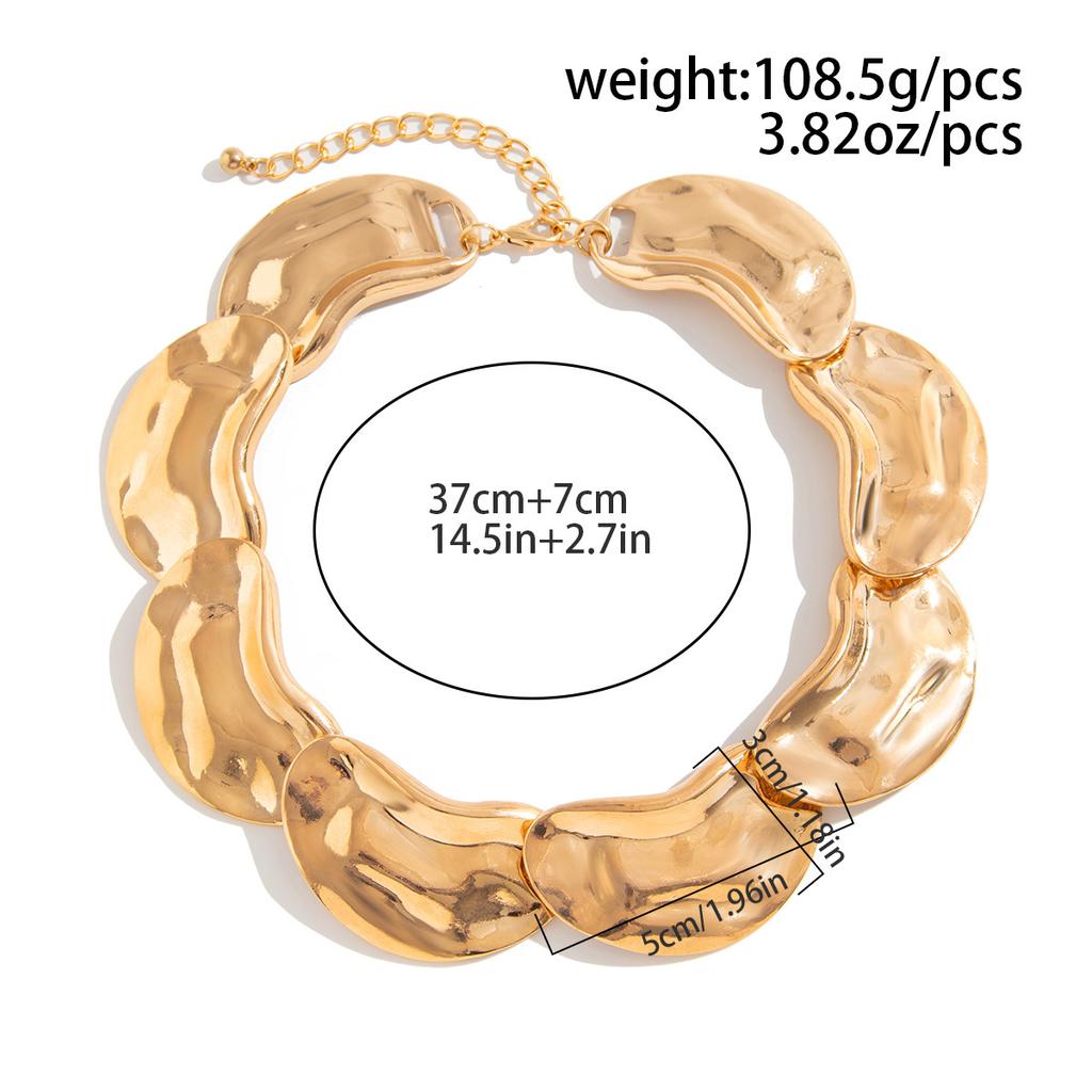Irregular Choker Necklace Earrings Jewelry Set for Women Exaggerated Punk Geometric Torques Accessory