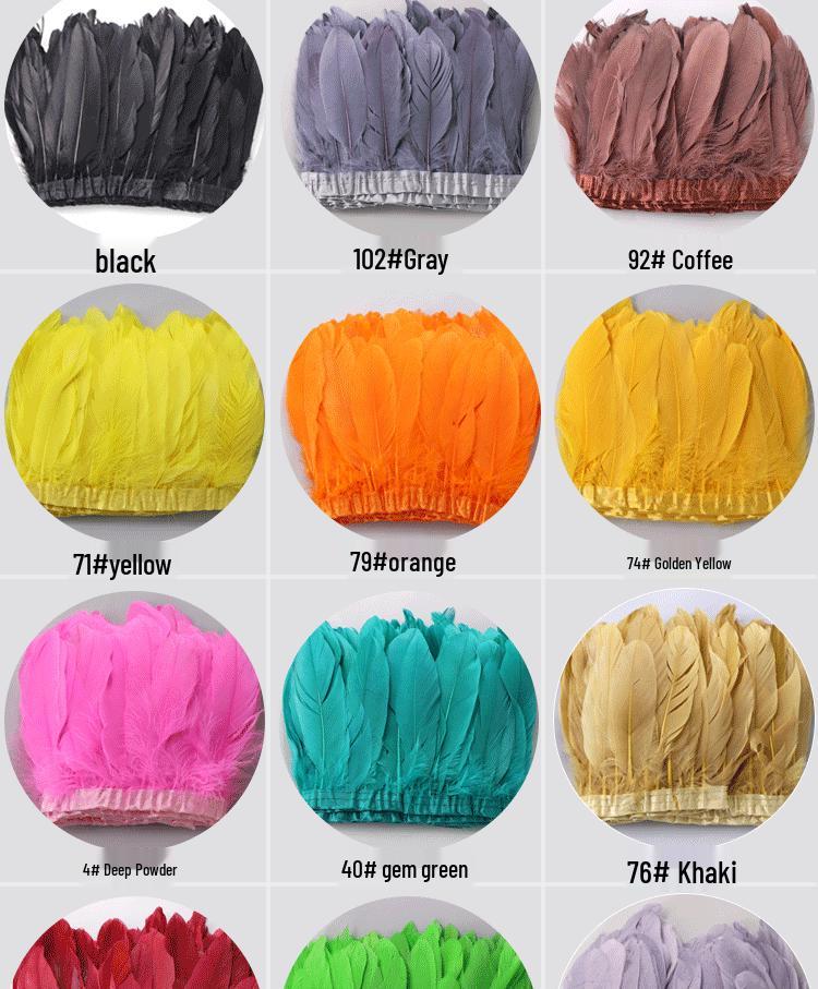 Flowing Fabric Strips & Colored Goose Feather Ribbon for Wedding Dress DIY and Crafting Accessories