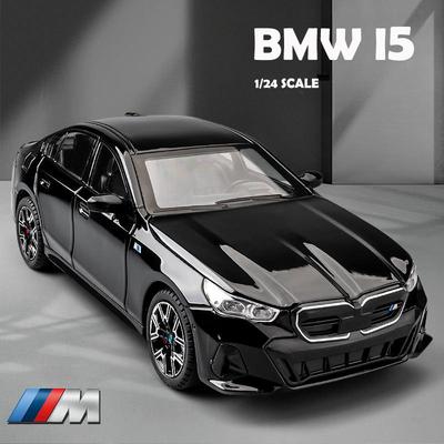 Diecast Miniaturauto 1/24 BMW I5 M60 Legierungsauto Modell mit Sound Licht Kinder Jungen Spielzeug Fahrzeug Geburtstagsgeschenk Heimdeko