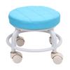 Niski Hoker na Kółkach Obrotowy 360 Stopni Hoker na Kółkach do Manicure Domowe Biuro Dzieci Niebieski