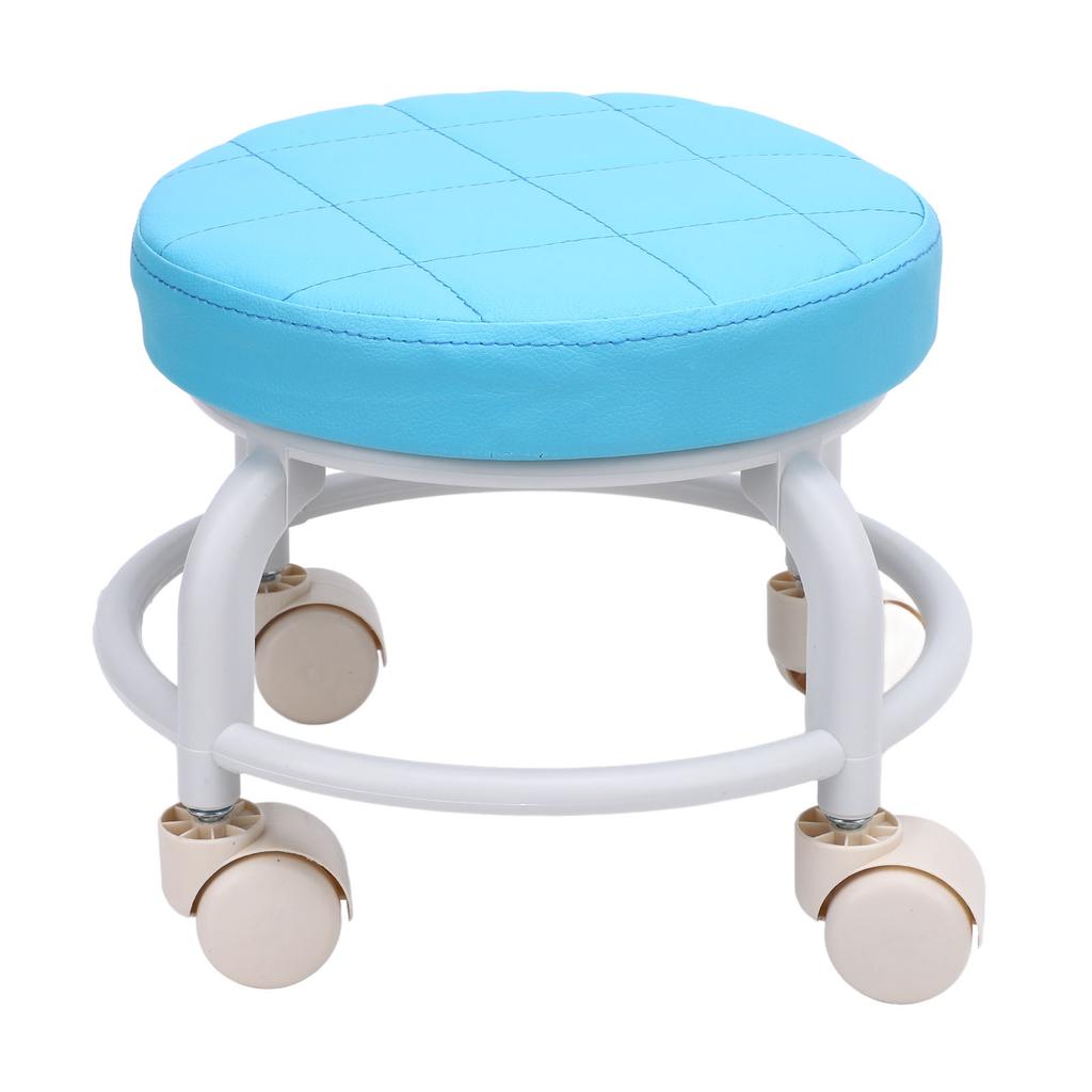 Niski Hoker na Kółkach Obrotowy 360 Stopni Hoker na Kółkach do Manicure Domowe Biuro Dzieci Niebieski
