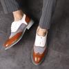 FashionBlock Leather Mens Formal Oxford Shoes Outdoor Lace Up Brogue Business Party Elegant Gentleman Dress Shoes Men Big Size 48