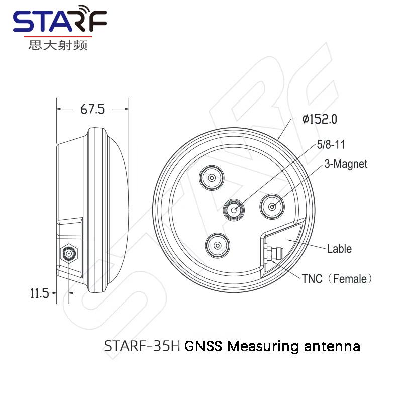 Antena GNSS RTK de Alta Precisión GPS L1 L2 L5 GLONASS Galileo BDS AG35 AG30 AN600 AG25 para Vehículos Agrícolas
