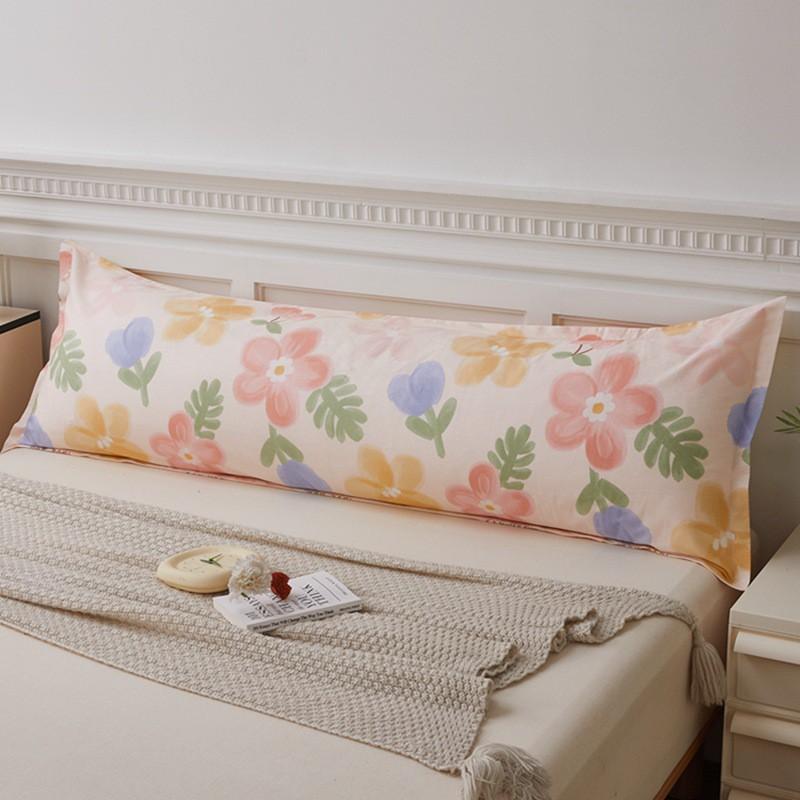 Soft Cotton Long Pillowcase 48x120/150/180cm Ins Style Floral Print Double Bed Single Piece