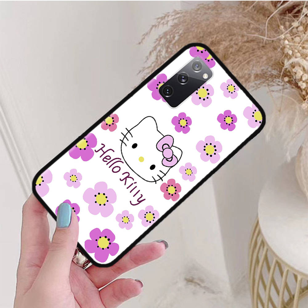 Black Case for Samsung Note 20 Lite S24 Ultra S23 A03 A05 A06 A11 A71 A15 A16 A13 A24 A25 A33 A52 A53 A50 M55 M35 Plus L-22 Hello Kitty