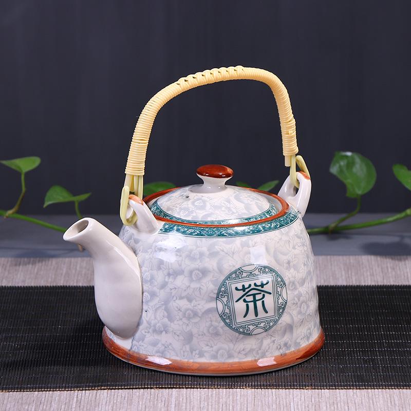 CHANSHOVA-Chinese Porcelain Teapot with Strainer Net, High Capacity 900ml, Traditional Chinese Retro Ceramic Tea Set, H189