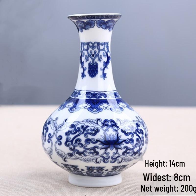 Antique Blue and White Chinese Porcelain Vase - European & American Handicraft for Flower Arrangements