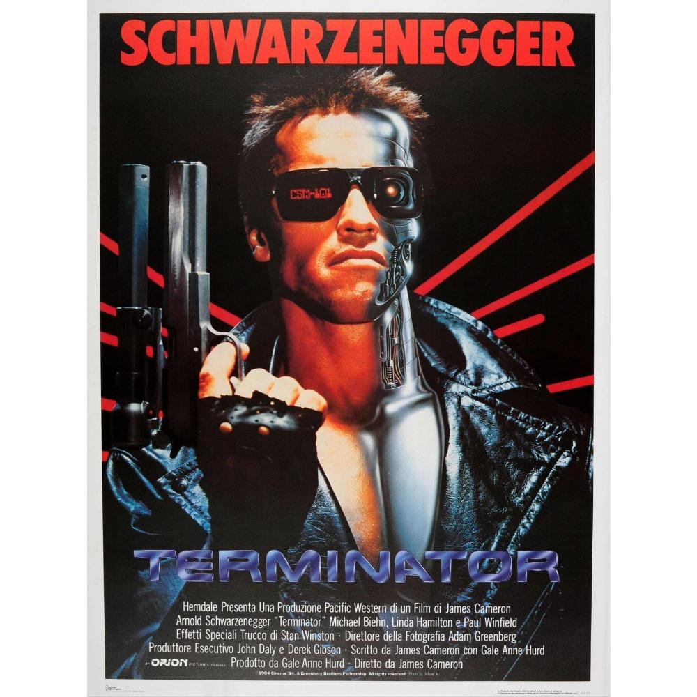 Klassischer Sci-Fi-Film The Terminator Filmplakat Leinwandgemälde Schwarzenegger Retro-Wandkunst Bilder Heimzimmerdekor Geschenk