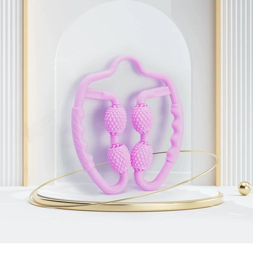 

Leg Circular Clip Massager Roller Foam Muscle Relaxer Calf Four-Wheel Slimming Device for Relaxation And Fitness лавандовый