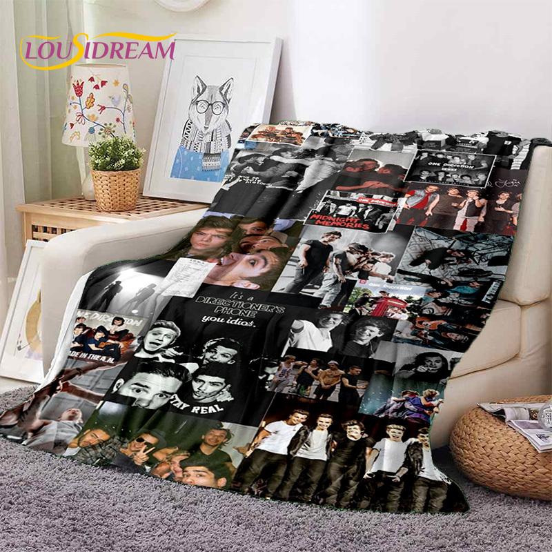 2025 Rock-One Direction Combinatio 1D Star Soft Blanket,Soft Throw Blanket for Home Bedroom Bed Sofa Picnic Travel Cover Gift