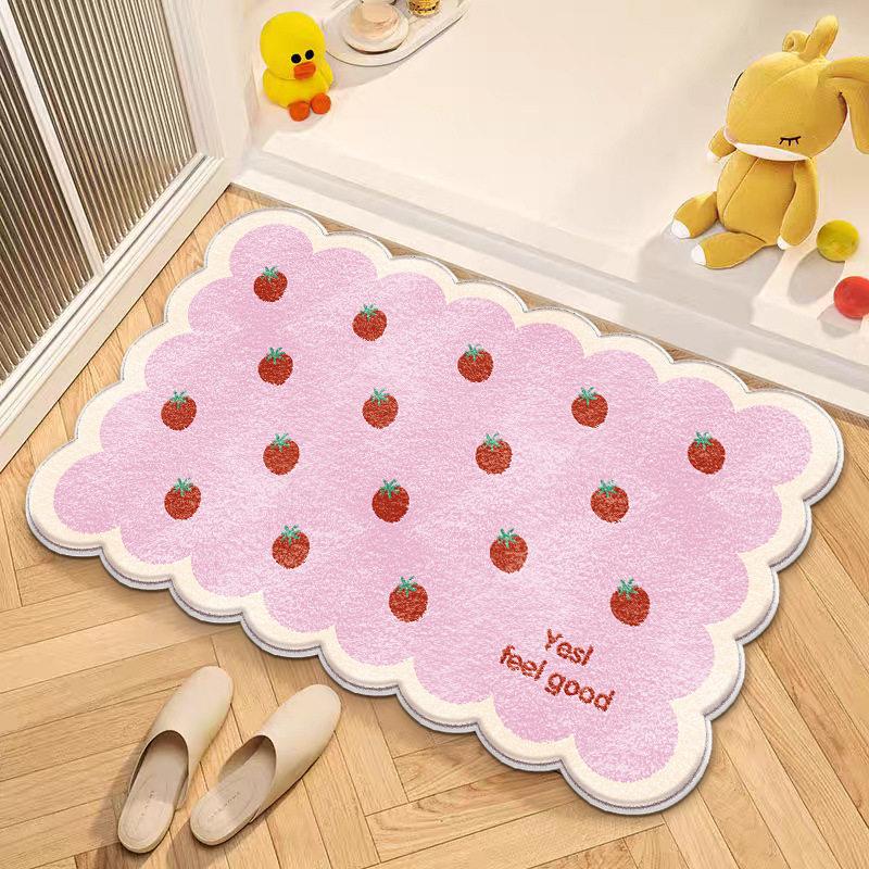 Princess please be happy floor mat cartoon imitation velvet bathroom absorbent toilet wear-resistant door mat