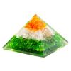 Resin Medium Size Multicolor Set of 1 Orgone Crystal Pyramid with Carnelian, Rock Crystal & Green Aventurine for Reiki Healing, Vastu Correction,