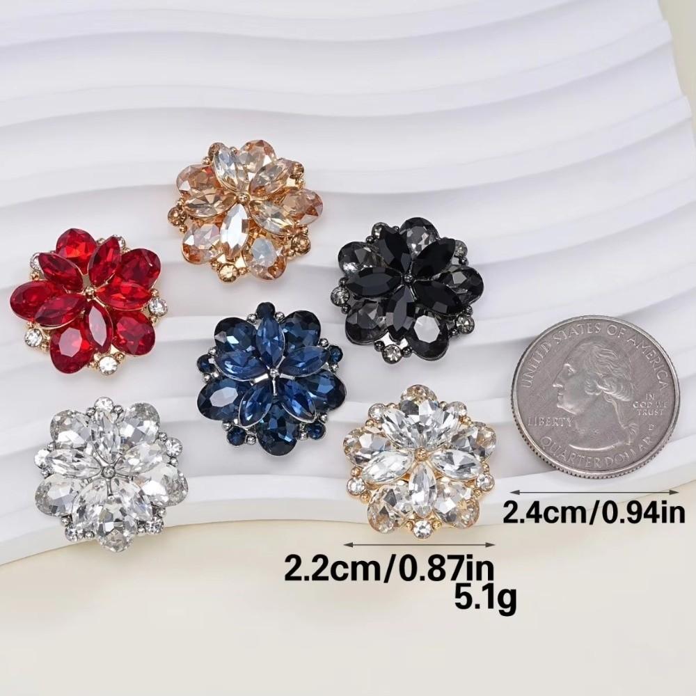 2pcs Diamond Embedded Decorative Buttons Metal Alloy Diamond Layered Buttons  Fur Coat Handmade DIY
