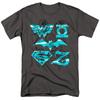 DC Comics Superhero Girls Line Art Group Mens T Shirt Charcoal