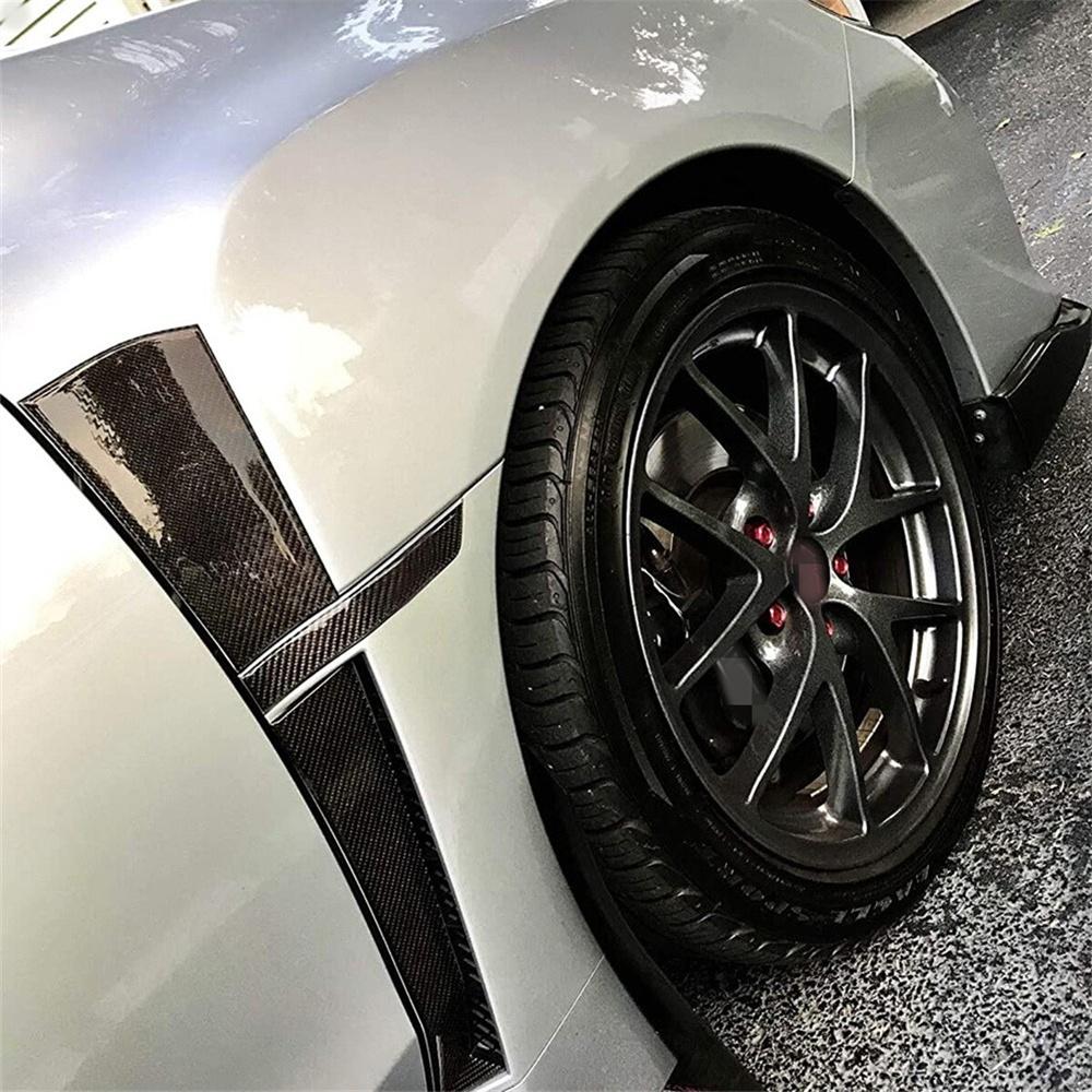 Black Carbon Fiber Fender Side Marker Plate Ornaments For 2015-21 Subaru WRX/STI