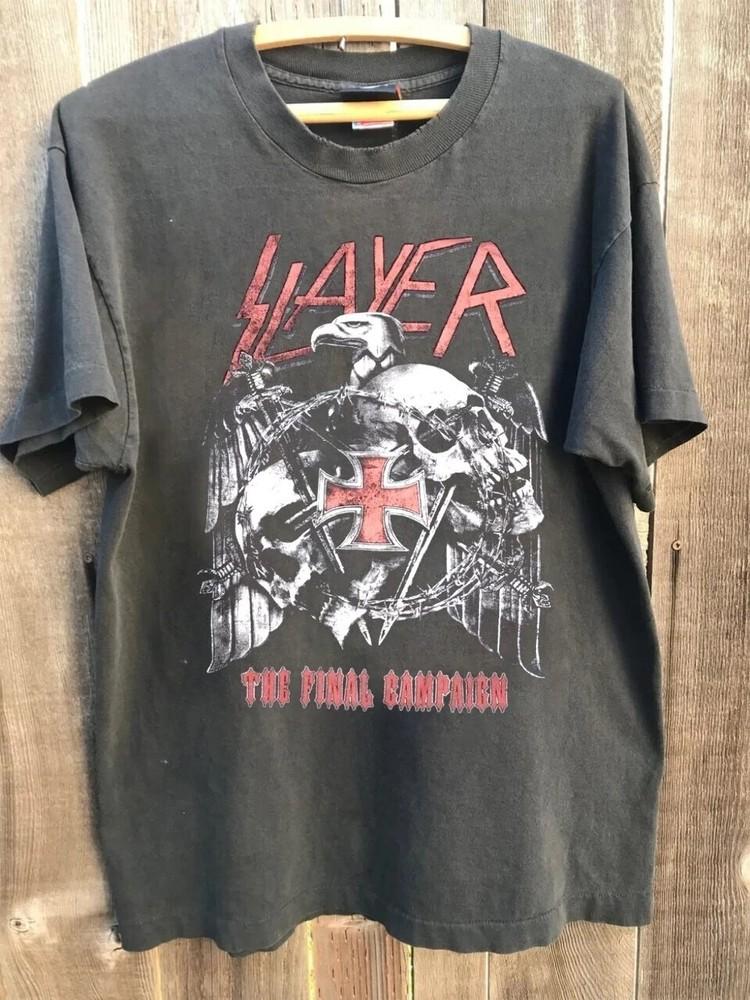 Slayer 2019 Tour T-shirt Final World Tour Europe Charcoal Unisex Men Women Unisex T-Shirt M