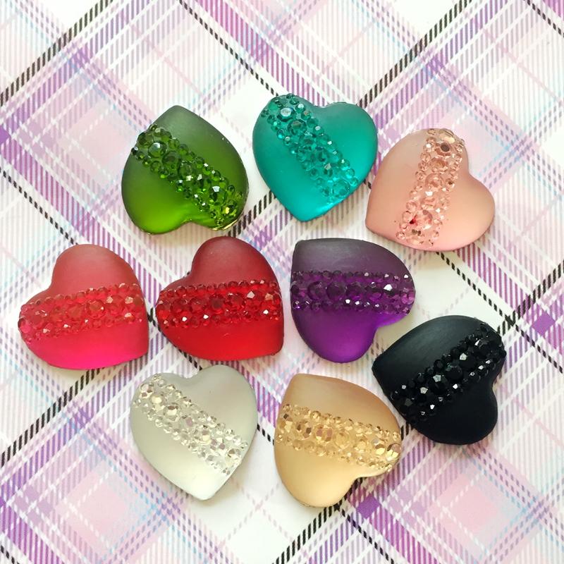 wholesale diy heart-shaped resin rhinestones wedding accessories scrapbook wedding decoration  rhinestone