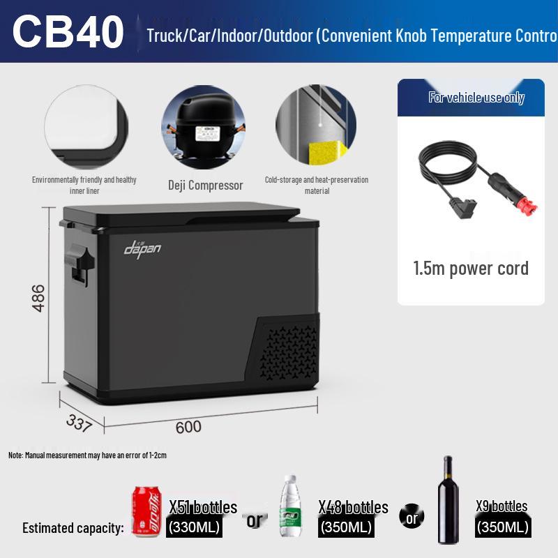 Daipan 30L Dual-Use Vehicle Refrigerator with Universal 12V/24V Compressor for Trucks, Cars, and Home Use