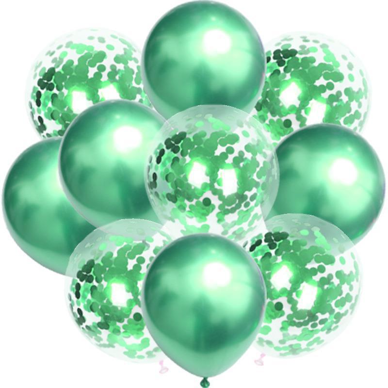 Birthday & Ceremony Decoration Balloon Set: Metallic Sequins, Table & Ground Floating Balloons.