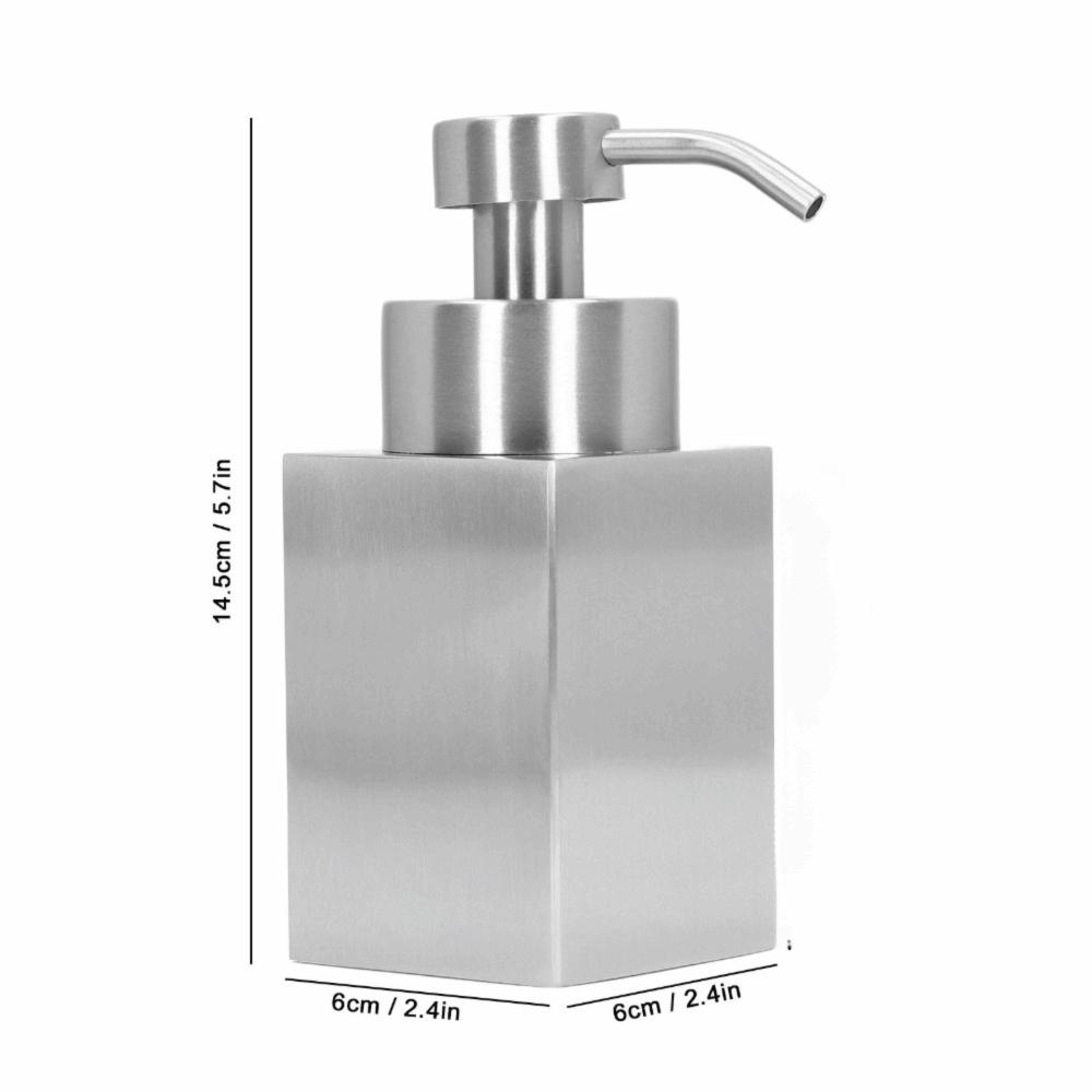 Distributeur de savon liquide en acier inoxydable avec réservoir intérieur en PP, design rechargeable, flacon pour lotion, pour comptoir