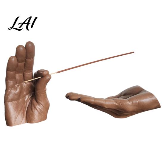 Study Room Desktop Ornaments Creative Hand Shape Incense Burner Resin Decorative Ornament Burner & Ash Collector Unique Office Desk Decorations Set