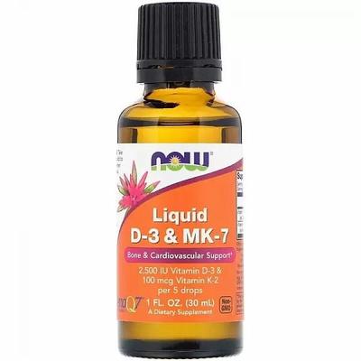 LIQUID Vitamin D-3 & MK-7, 2500 MO / 100 Mcg, 30 Ml