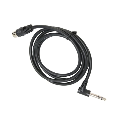 Kabel 6,35mm samec na MIDI Din 5-pin, 90 stupňů pravý úhel, robustní konektor, spirálové stínění, kompatibilní s MIDI klaviaturami, syntezátory a kytarami