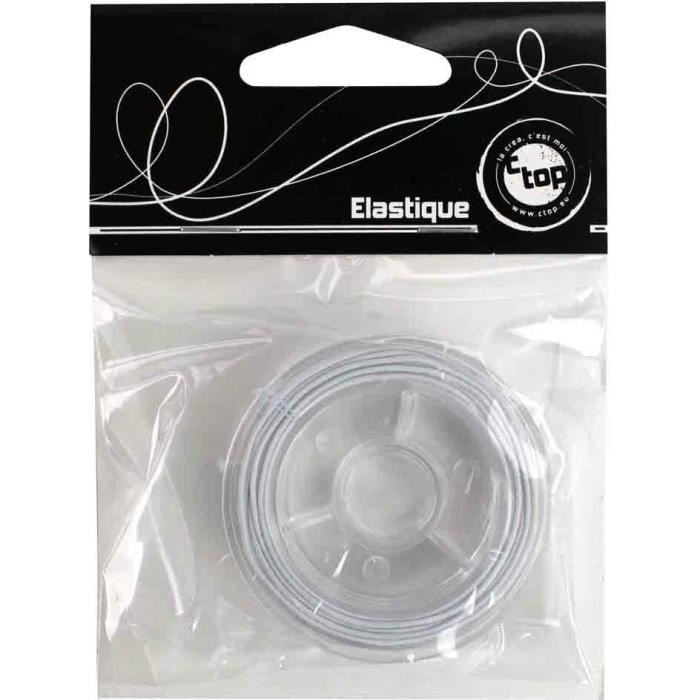 CTOP Spool Elastic Thread Coated White 5 M