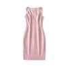 French Square Neck Sleeveless Summer Dress - High Waist Slim Bodycon with Slit