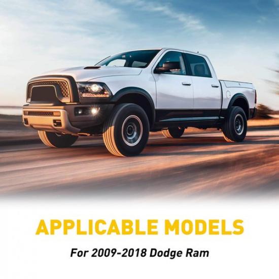 Glossy Black Pillar Posts For Dodge Ram CrewQuadExtended 09-18 EXT 4Pc Trim EA