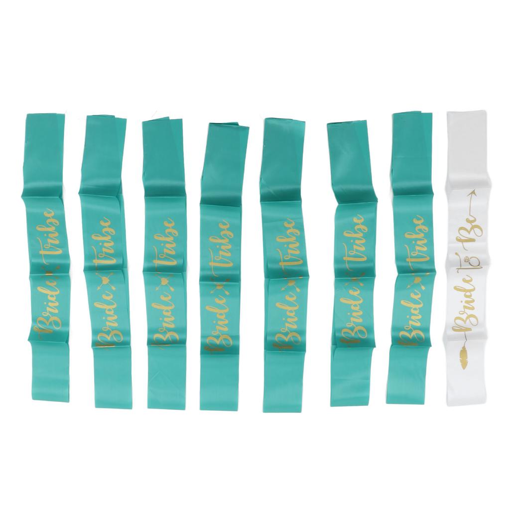8Pcs Braut Brautjungfer Schärpe Gold Buchstaben Hypoallergen Material Hochzeit Braut zu Werden Schärpe Set für