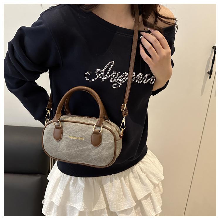 Fashion Simple Texture Boston Retro Large Capacity Handheld Shoulder Crossbody Pillow Bag For Women