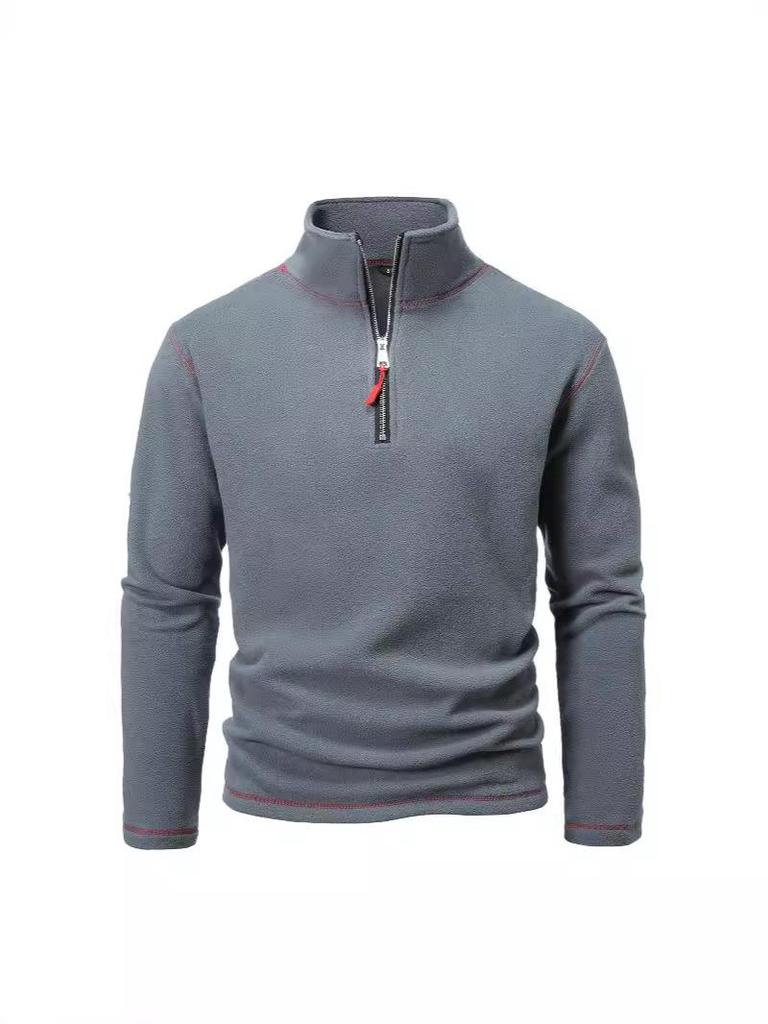 Evropská a americká pánská taktická fleecová bunda se stojáčkem - Teplá mikina s kapucí z polárního fleecu na podzim/zimu