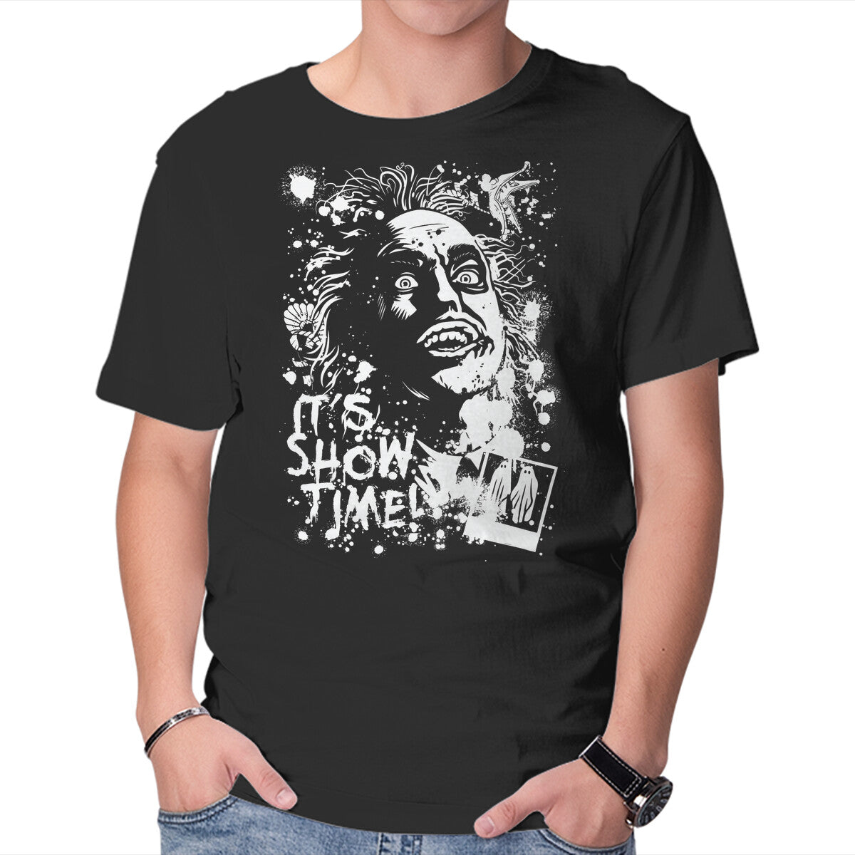 Unisex Crew Neck T-Shirt Show Time Graphic Short Sleeve Casual Tee XXXXL