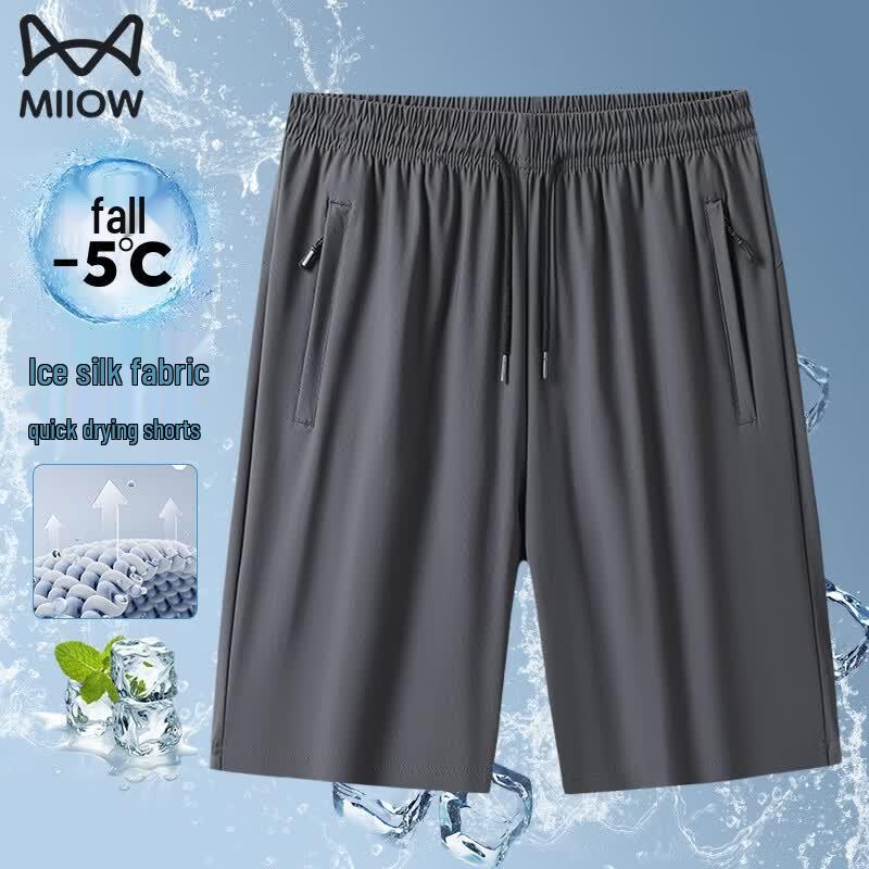 MiiOW Men s Ice Silk Quick-Dry Breathable Casual Shorts L