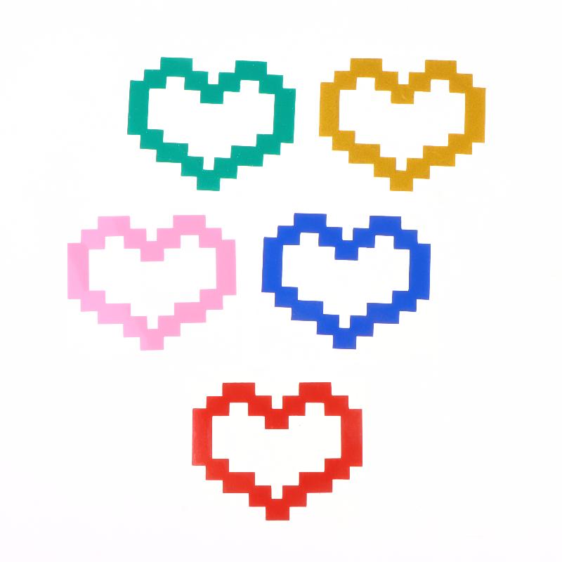 6Pcs Mosaic Heart-Shaped Pixel Heart-Shaped Car Window Decoration Waterproof Headlight And Taillight Decoration Stickers