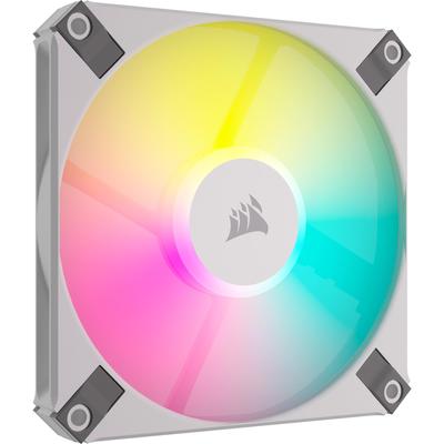 Corsair AF SLIM AF120 RGB 120mmx15mm PWM Fluid Dynamic Bearing Fan RGB Fan Node CORE Series, SLIM, [White] [2 pieces/Lighting Included] CO-9050163-WW