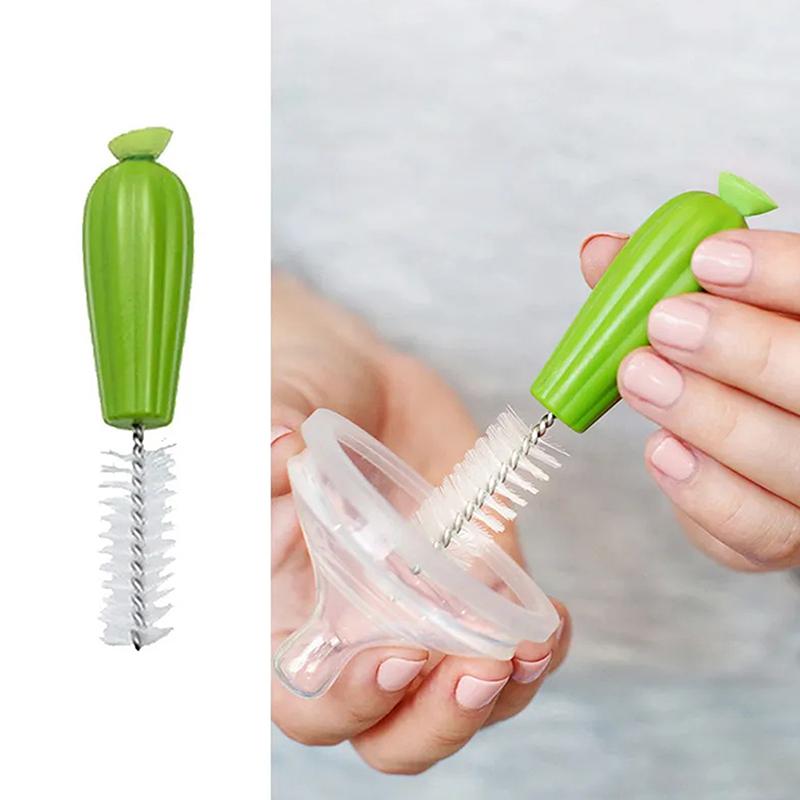 Baby Bottle Cleaning Brush Baby Pacifier Straw Scrubber Small Brush Cactus Modeling Glass Cup Washing Kitchen Cleaning Tool Set