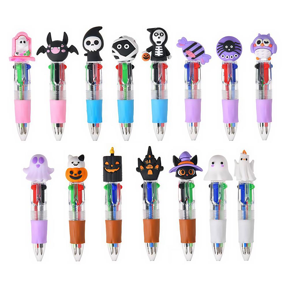 Halloween Themed Ballpoint Pens Bulk Cute Press Type Color Pen Mini Pen Smooth Writing for Halloween Gifts Back-To-School Gifts