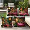 4pc Hua Wild Style Leopard Jungle Scene PillowcaseSuitable for Sofa Car Bedroom Decorative Cushion Cover Pillow Cover