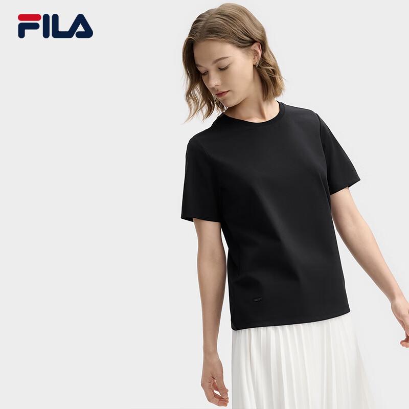 FILA Women's Casual Knitted Short Sleeve Round Neck T-Shirt